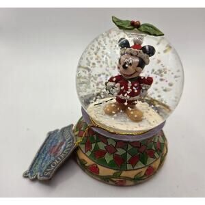 Disney Traditions Jim Shore Mickey Mouse Christmas Snow Globe #4023561 Santa...